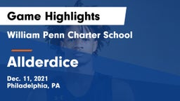 William Penn Charter School vs Allderdice  Game Highlights - Dec. 11, 2021