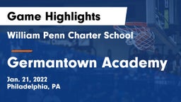 William Penn Charter School vs Germantown Academy Game Highlights - Jan. 21, 2022