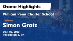 William Penn Charter School vs Simon Gratz  Game Highlights - Dec. 22, 2022