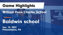 William Penn Charter School vs Baldwin school Game Highlights - Jan. 14, 2022