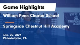 William Penn Charter School vs Springside Chestnut Hill Academy  Game Highlights - Jan. 25, 2022