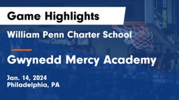William Penn Charter School vs Gwynedd Mercy Academy  Game Highlights - Jan. 14, 2024