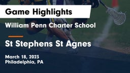 William Penn Charter School vs St Stephens St Agnes  Game Highlights - March 18, 2023