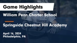 William Penn Charter School vs Springside Chestnut Hill Academy  Game Highlights - April 16, 2024