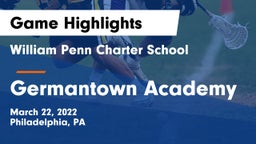 William Penn Charter School vs Germantown Academy Game Highlights - March 22, 2022