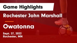 Rochester John Marshall  vs Owatonna  Game Highlights - Sept. 27, 2022