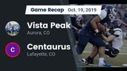 Recap: Vista Peak  vs. Centaurus  2019
