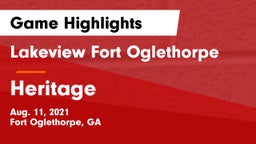 Lakeview Fort Oglethorpe  vs Heritage  Game Highlights - Aug. 11, 2021