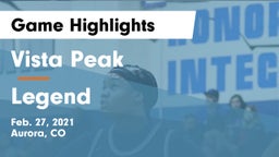 Vista Peak  vs Legend  Game Highlights - Feb. 27, 2021