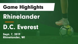 Rhinelander  vs D.C. Everest  Game Highlights - Sept. 7, 2019