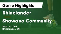 Rhinelander  vs Shawano Community  Game Highlights - Sept. 17, 2019