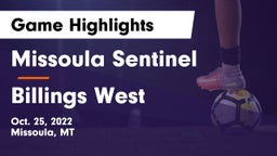 Missoula Sentinel  vs Billings West  Game Highlights - Oct. 25, 2022