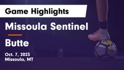 Missoula Sentinel  vs Butte  Game Highlights - Oct. 7, 2023