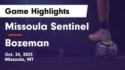 Missoula Sentinel  vs Bozeman  Game Highlights - Oct. 24, 2023