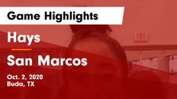Hays  vs San Marcos  Game Highlights - Oct. 2, 2020