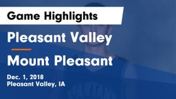 Pleasant Valley  vs Mount Pleasant  Game Highlights - Dec. 1, 2018