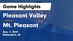 Pleasant Valley  vs Mt. Pleasant  Game Highlights - Dec. 7, 2019