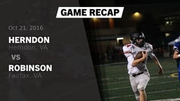 Recap: Herndon  vs. Robinson  2016