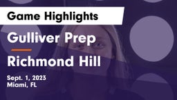 Gulliver Prep  vs Richmond Hill  Game Highlights - Sept. 1, 2023