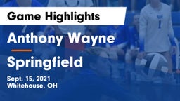 Anthony Wayne  vs Springfield  Game Highlights - Sept. 15, 2021