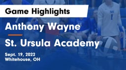 Anthony Wayne  vs St. Ursula Academy  Game Highlights - Sept. 19, 2022