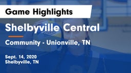 Shelbyville Central  vs Community  - Unionville, TN Game Highlights - Sept. 14, 2020