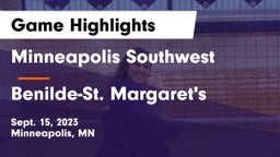 Minneapolis Southwest  vs Benilde-St. Margaret's  Game Highlights - Sept. 15, 2023