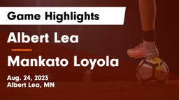 Albert Lea  vs Mankato Loyola Game Highlights - Aug. 24, 2023
