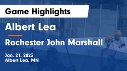 Albert Lea  vs Rochester John Marshall  Game Highlights - Jan. 21, 2023