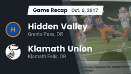 Recap: Hidden Valley  vs. Klamath Union  2017