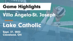 Villa Angela-St. Joseph  vs Lake Catholic  Game Highlights - Sept. 27, 2022