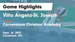 Villa Angela-St. Joseph  vs Cornerstone Christian Academy Game Highlights - Sept. 16, 2023