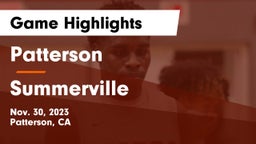 Patterson  vs Summerville  Game Highlights - Nov. 30, 2023