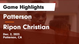 Patterson  vs Ripon Christian  Game Highlights - Dec. 2, 2023