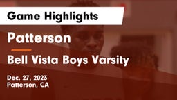 Patterson  vs Bell Vista Boys Varsity  Game Highlights - Dec. 27, 2023