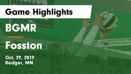 BGMR vs Fosston Game Highlights - Oct. 29, 2019