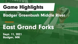 Badger Greenbush Middle River vs East Grand Forks  Game Highlights - Sept. 11, 2021