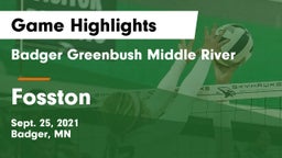 Badger Greenbush Middle River vs Fosston  Game Highlights - Sept. 25, 2021