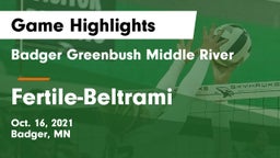 Badger Greenbush Middle River vs Fertile-Beltrami  Game Highlights - Oct. 16, 2021
