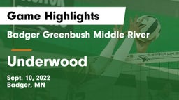 Badger Greenbush Middle River vs Underwood Game Highlights - Sept. 10, 2022