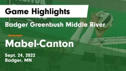 Badger Greenbush Middle River vs Mabel-Canton  Game Highlights - Sept. 24, 2022