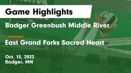 Badger Greenbush Middle River vs East Grand Forks Sacred Heart Game Highlights - Oct. 15, 2022