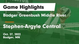 Badger Greenbush Middle River vs Stephen-Argyle Central  Game Highlights - Oct. 27, 2022