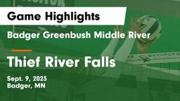 Badger Greenbush Middle River vs Thief River Falls  Game Highlights - Sept. 9, 2023