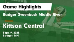 Badger Greenbush Middle River vs Kittson Central  Game Highlights - Sept. 9, 2023