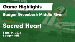 Badger Greenbush Middle River vs Sacred Heart  Game Highlights - Sept. 14, 2023