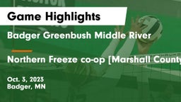 Badger Greenbush Middle River vs Northern Freeze co-op [Marshall County Central/Tri-County]  Game Highlights - Oct. 3, 2023