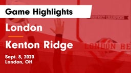 London  vs Kenton Ridge  Game Highlights - Sept. 8, 2020