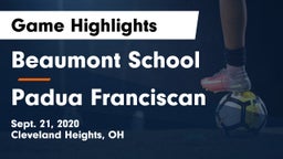 Beaumont School vs Padua Franciscan  Game Highlights - Sept. 21, 2020