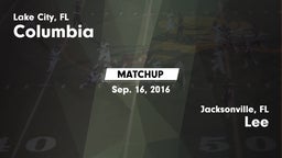 Matchup: Columbia  vs. Lee  2016